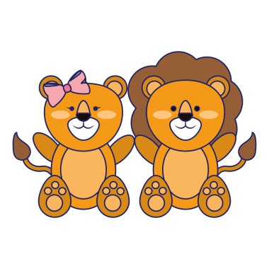 Sevimli hayvanlar çift mavi çizgiler