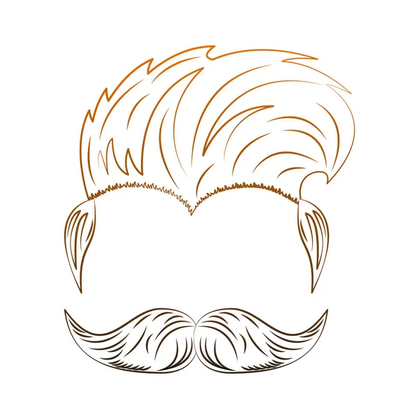 Hairtsyle ve sakal turuncu çizgiler — Stok Vektör