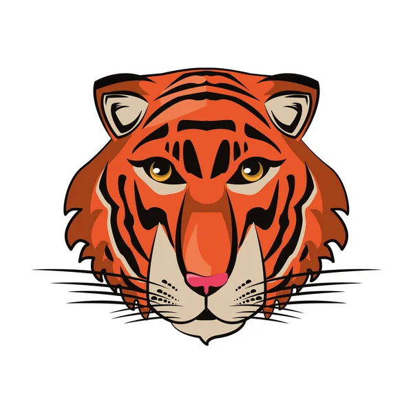 Cara de tigre fresco boceto — Vector de stock