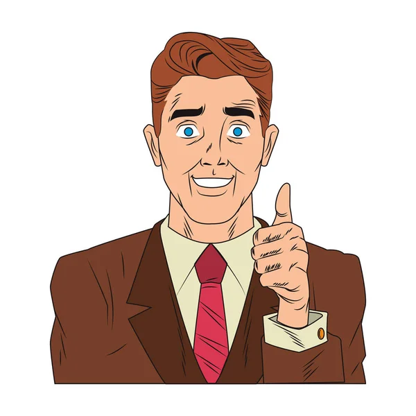 İşadamı pop sanat çizgi film