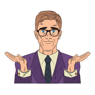 İşadamı pop sanat çizgi film