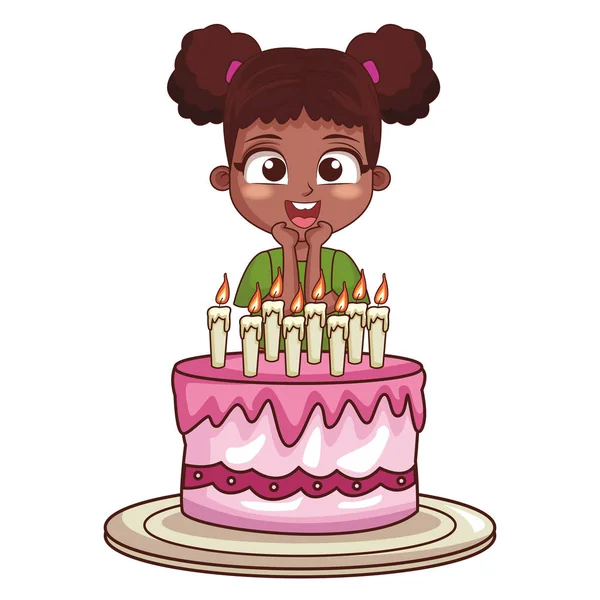 Fille fête d'anniversaire — Image vectorielle