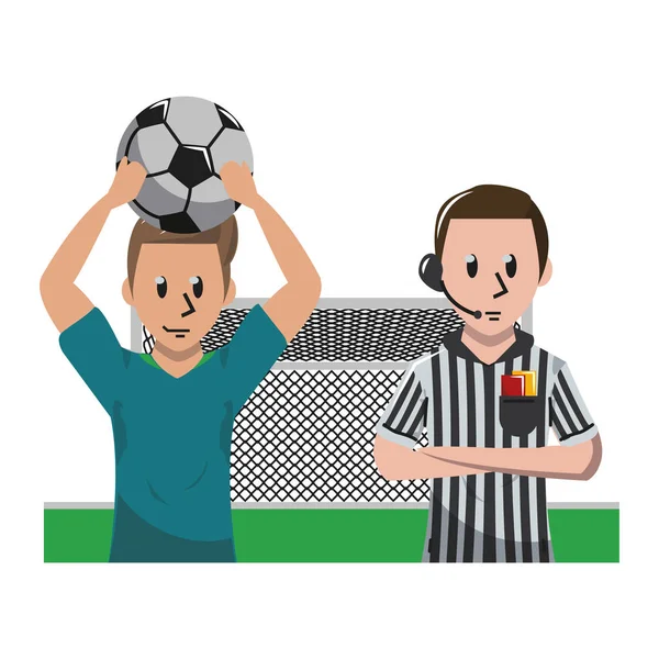 Futebol jogo de desporto desenhos animados —  Vetores de Stock