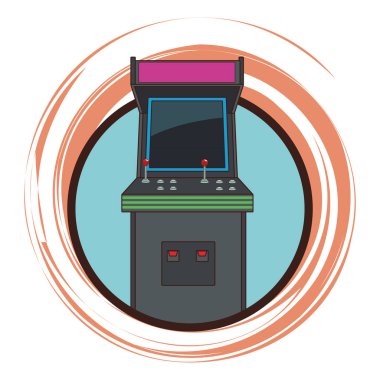 Arcade retro video oyunu karikatür