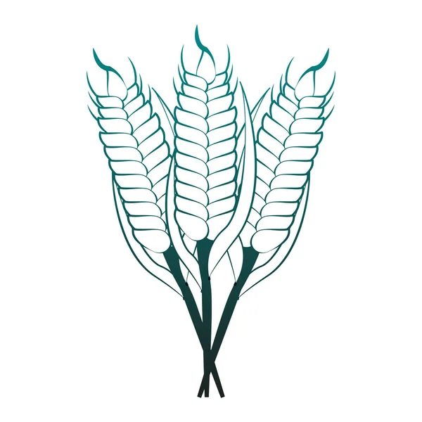 Symbole alimentaire du blé en lignes bleues — Image vectorielle