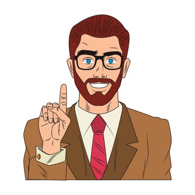 İşadamı pop sanat çizgi film