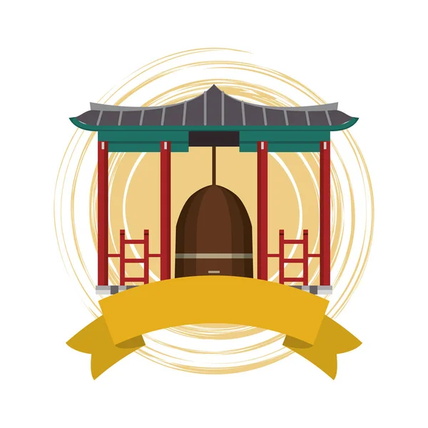 Tempelbau in Asien — Stockvektor