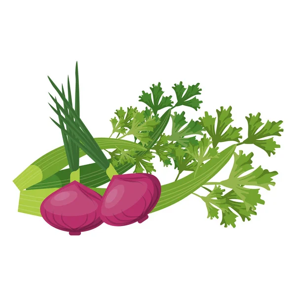 Caricatura de verduras frescas — Archivo Imágenes Vectoriales