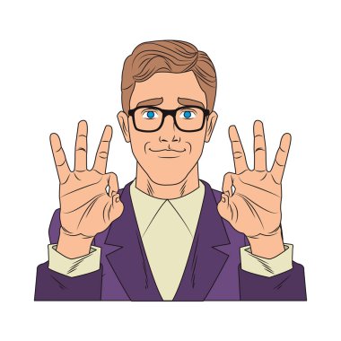 İşadamı pop sanat çizgi film