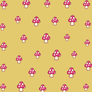 Mantar karikatür izole desen arka plan