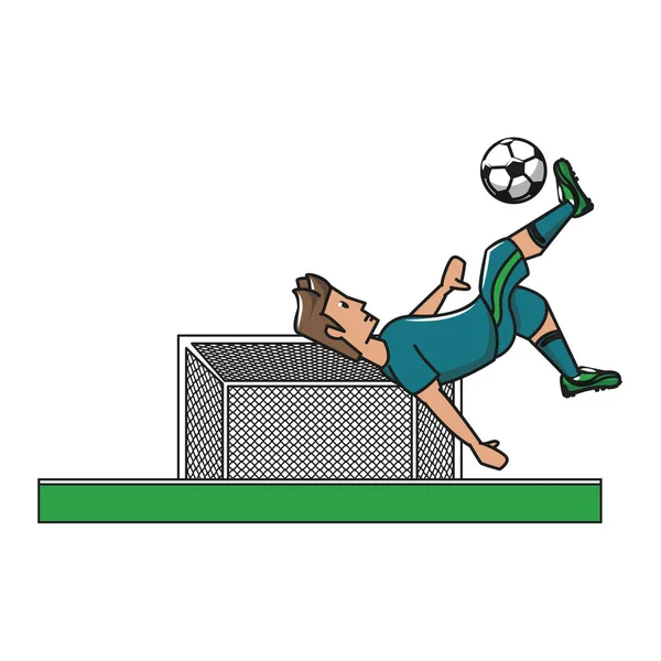 Futebol jogo de desporto desenhos animados — Vetor de Stock