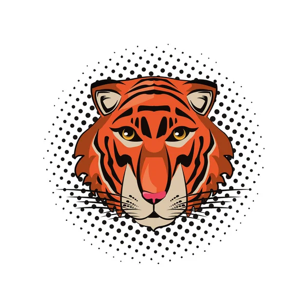 Cara de tigre fresco boceto — Vector de stock