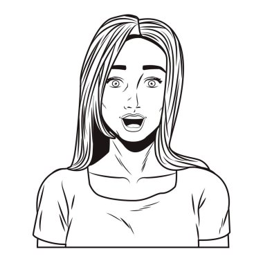 Pop art kadın karikatür