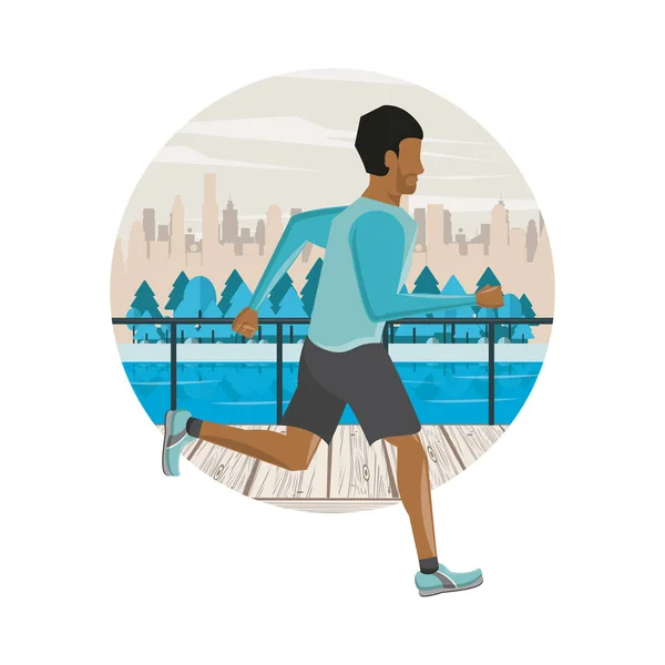 Hombre de fitness corriendo — Vector de stock