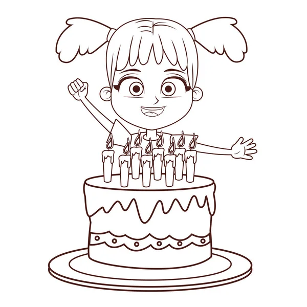 Fiesta de cumpleaños de chica — Vector de stock