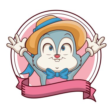 Şapka karikatür ile Tavşan