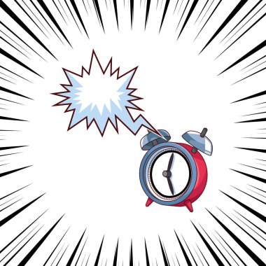 çalar saat ve konuşma balonu pop art