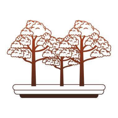 Doğada ağaçlar kırmızı çizgiler