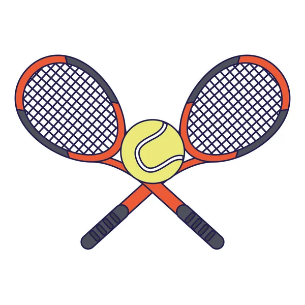 Tennisschläger und Ballsport blaue Linien — Stockvektor