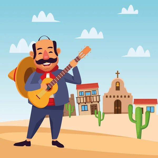 Cartoni animati mariachi messicani — Vettoriale Stock