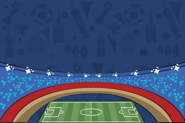 Estadio de campo de fútbol — Vector de stock