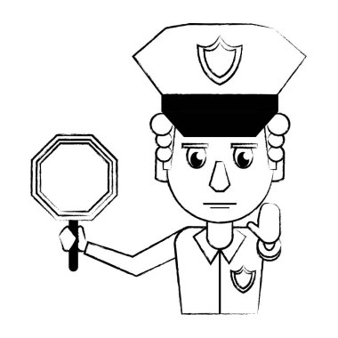 Polis profili karikatür kroki