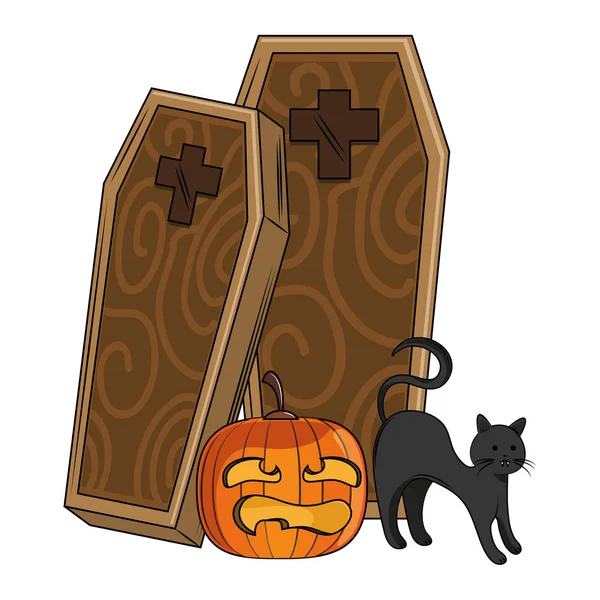 Halloween de dibujos animados de miedo — Archivo Imágenes Vectoriales