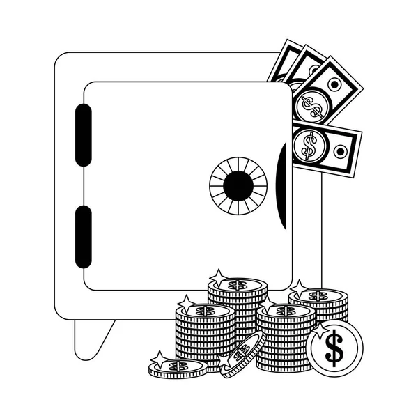 Negocios y dinero en blanco y negro — Vector de stock