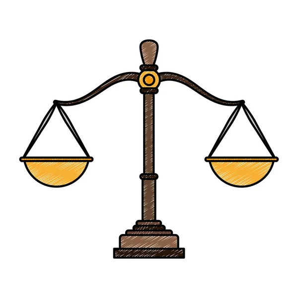 Balance judiciaire symbole gribouiller — Image vectorielle