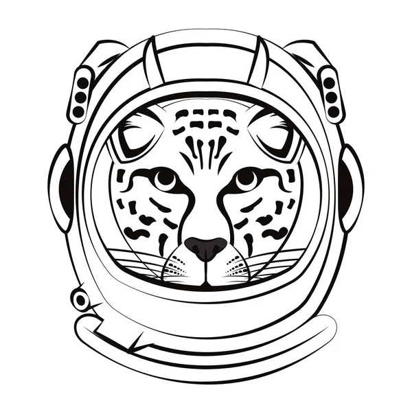 Leopardengesicht kühler Sketch — Stockvektor
