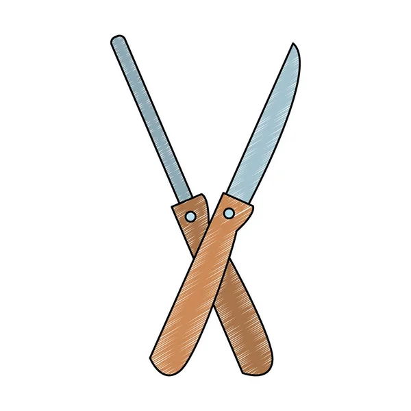 Knife kitchen utensil scribble — Stock Vector