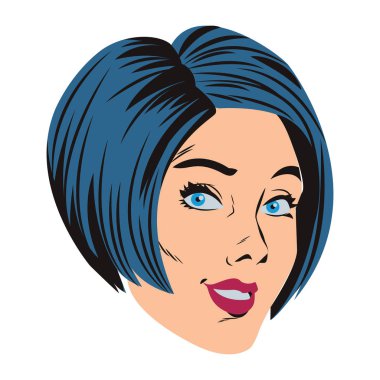 Pop art kadın karikatür