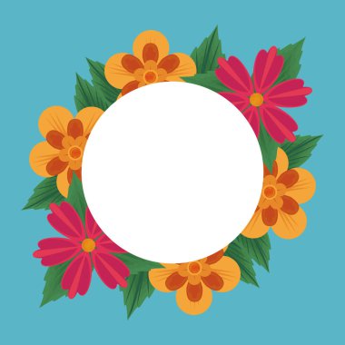 Çiçek çerçeve boş kart
