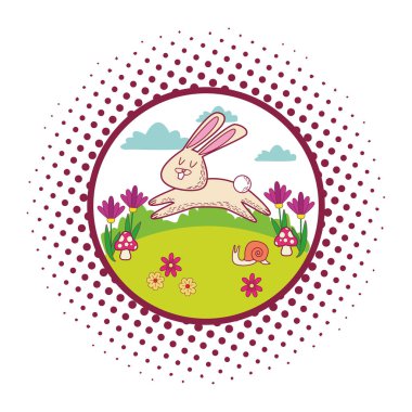 Tavşan sevimli çizgi