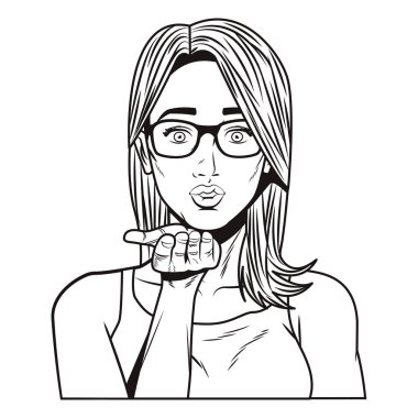 Pop art kadın karikatür