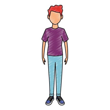 Genç adam çizgi film karakteri.