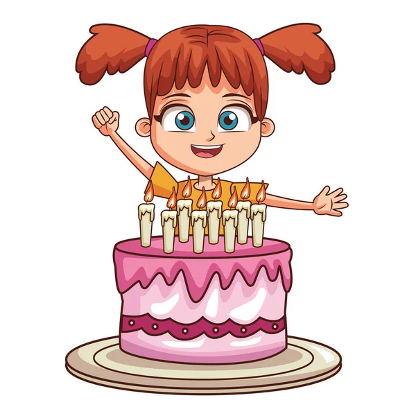 Fiesta de cumpleaños de chica — Vector de stock