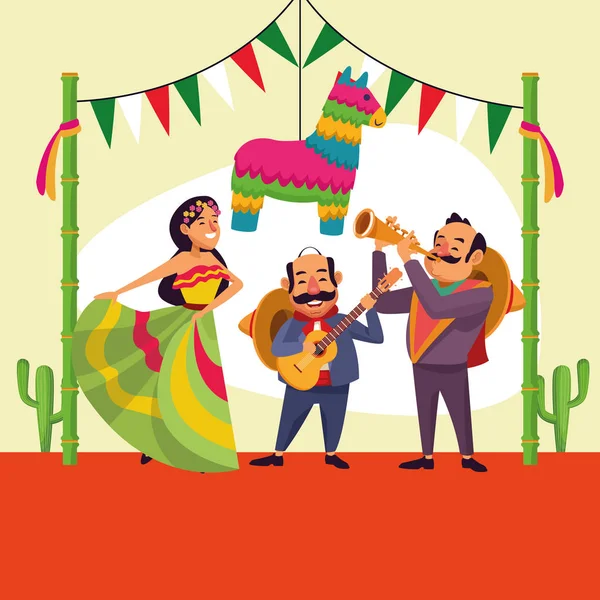 Meksikalılar cinco de mayo karikatür — Stok Vektör