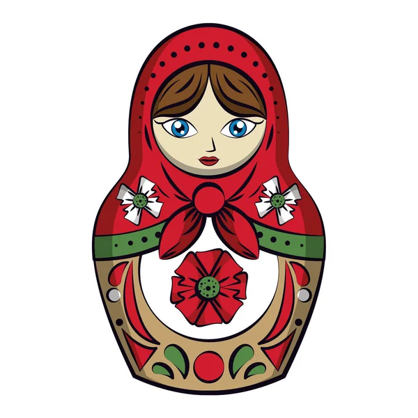 Russian dolls drawing — Stock Vector
