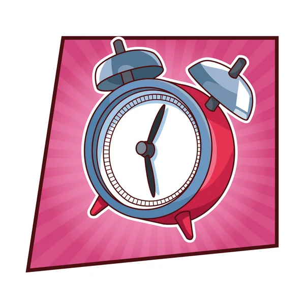 Reloj despertador icono pop art — Vector de stock