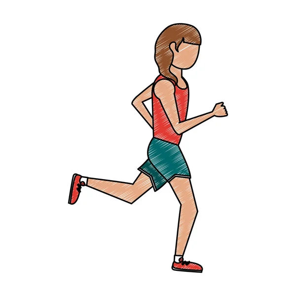 Fitness γυναίκα τρέξιμο σκαριά — Διανυσματικό Αρχείο