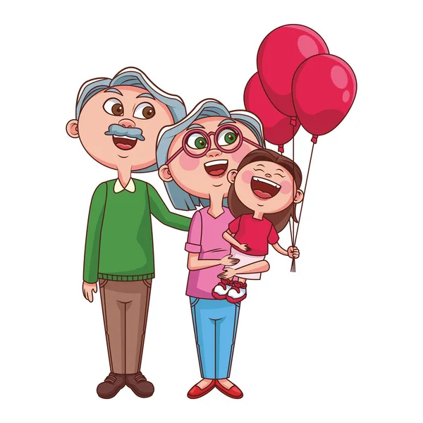 Abuelos y nietos — Vector de stock