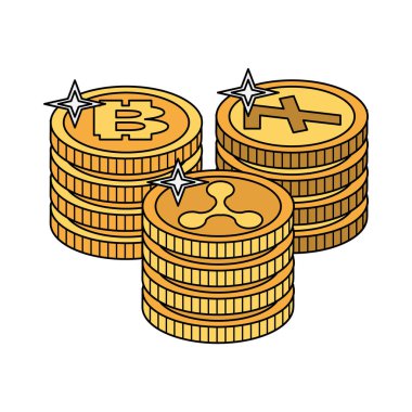 Bitcoins ve kripto para yığılmış