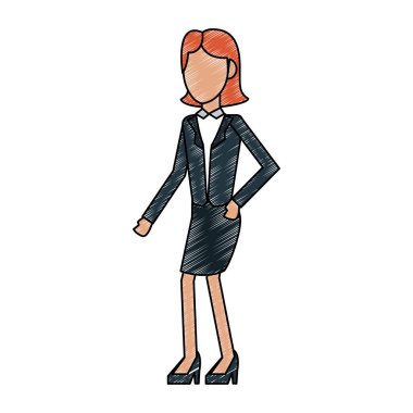 Yönetici iş kadını avatar karalama