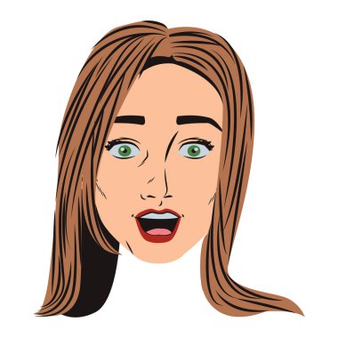 Pop art kadın karikatür