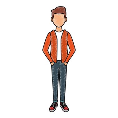 Genç adam çizgi film karakteri.