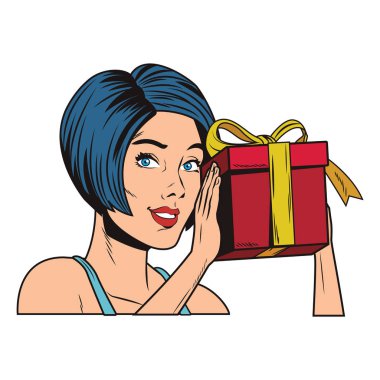 Pop art kadın karikatür