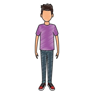 Genç adam çizgi film karakteri.