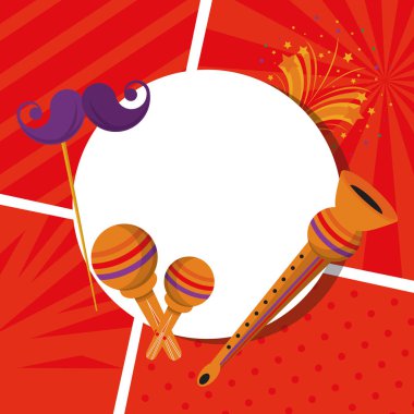 Karnaval parti yuvarlak çerçeve