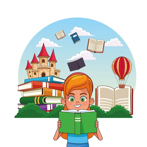 Kinder lesen Märchen — Stockvektor
